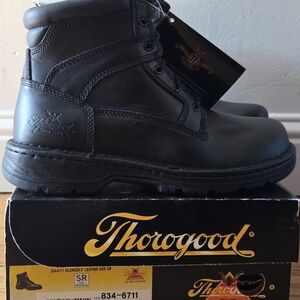 Thorogood Silencer Series 6” Leather Side-Zip Boots – Size 9M – NEW